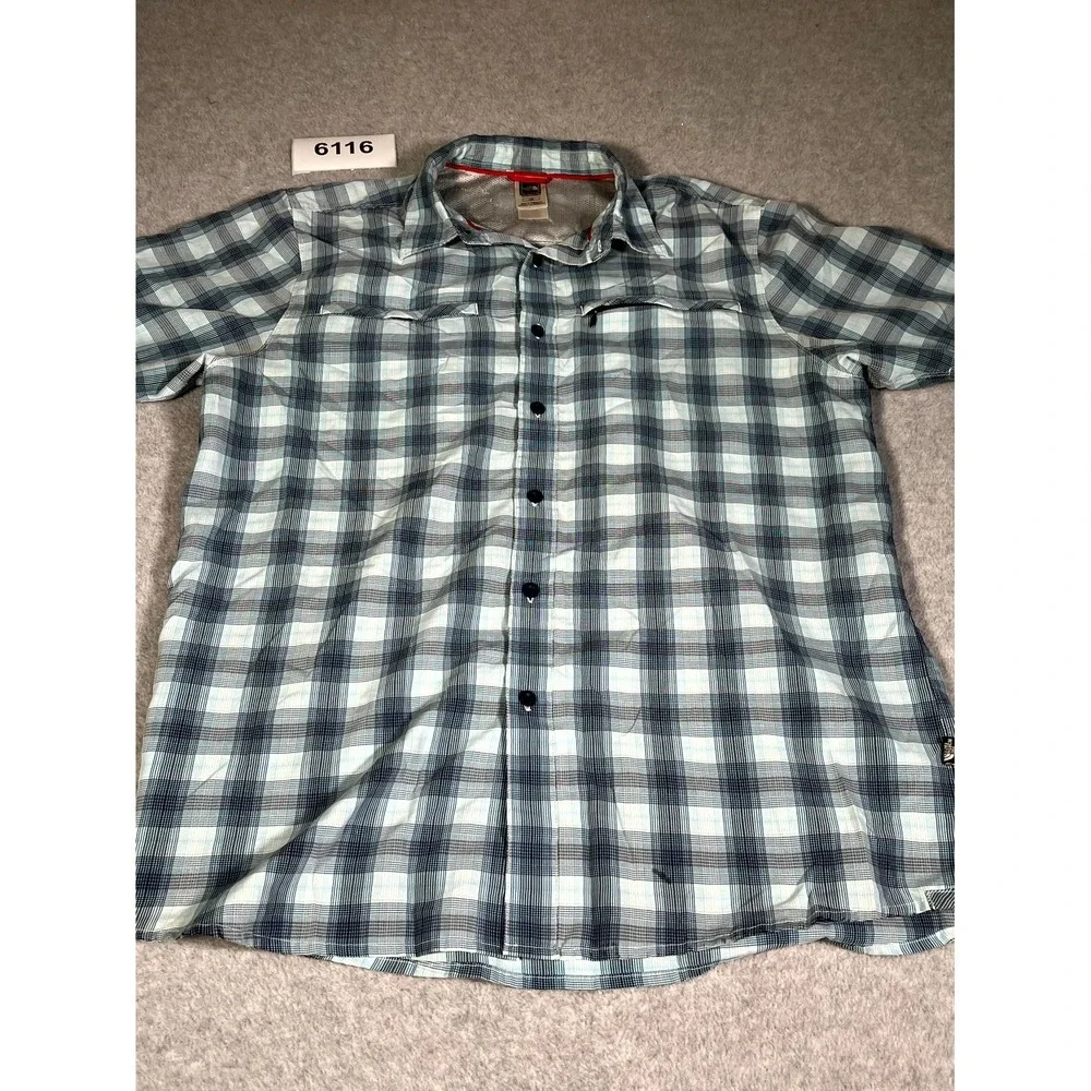 The North Face Flannel Shirt Mens L Multicolor Plaid Mesh Lined Collar Button Up
